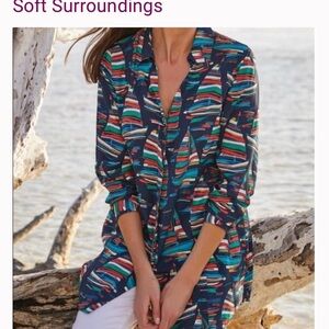 Soft Surroundings Multicolor Striped Tunic XXL
